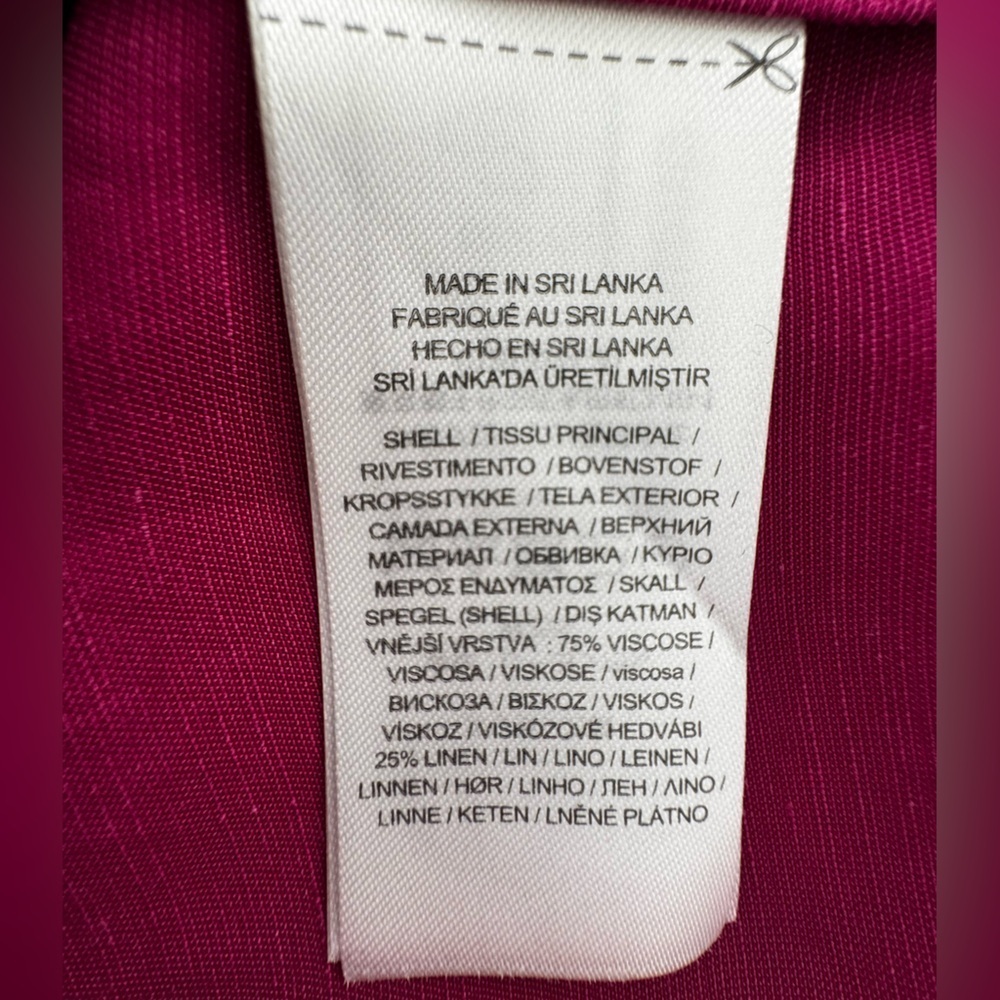 Lauren Ralph Lauren Fuchsia Linen-Blend Utility Shirt L NWT MSRP $145 - Picture 6 of 8